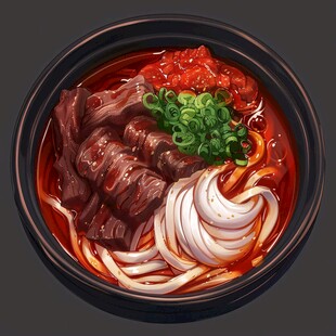 土豆粉美食插画