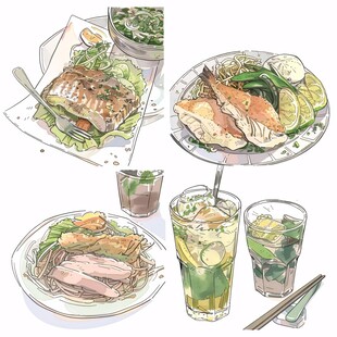 日系美食插画