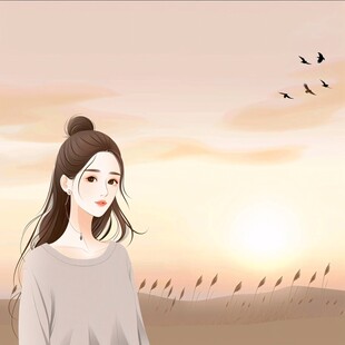 看日出插画