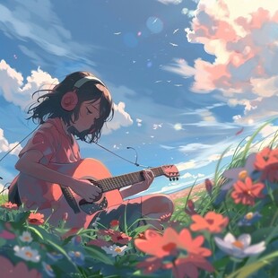 弹吉他氛围图
