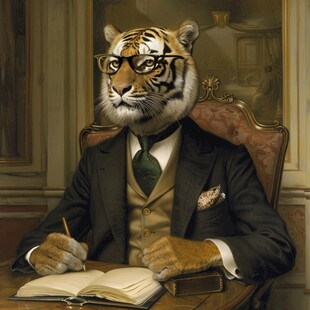 穿西装的老虎