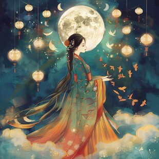 中秋古装插画