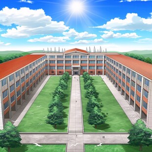 教学楼插画