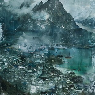 瑞士水彩山水意境