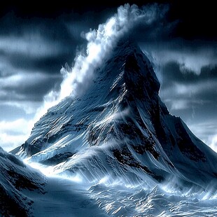 电脑绘画雪山