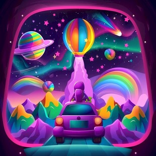3d立体画星空窗口