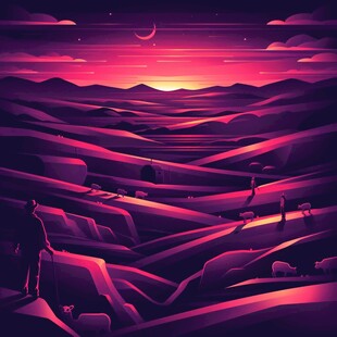 粉色的超现实景观