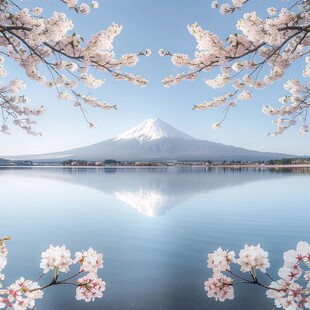 富士山樱花