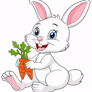 卡通兔子胡萝卜