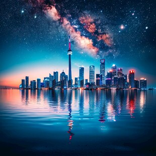 外滩名胜星空背景