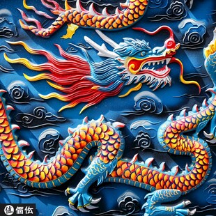 国潮龙壁画