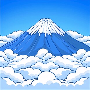 富士山插画