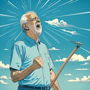 大爷搞笑插画