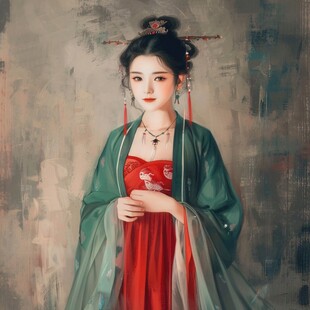 汉服美女插画