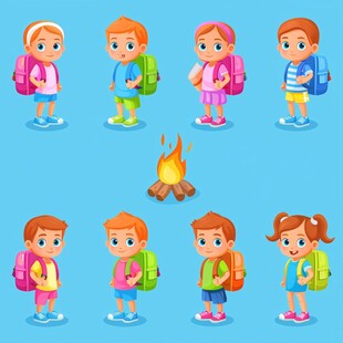 背书包的小孩子