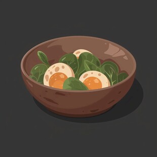 卤鹌鹑蛋插画
