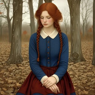 森林红衣女孩
