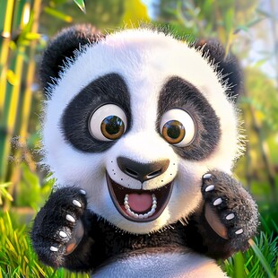 开心熊猫头像