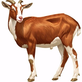 手绘山羊插画山羊
