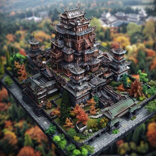 古建鸟瞰图