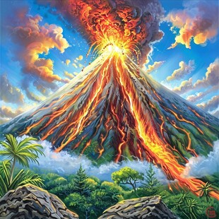 3d火山立体画