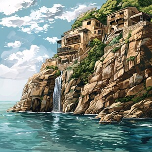 东极岛插画