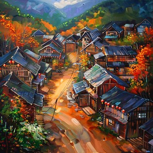 山村插画