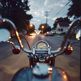 公路上的摩托车