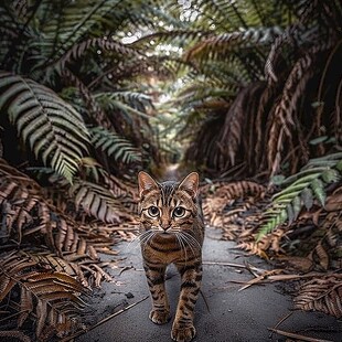 丛林中的流浪猫