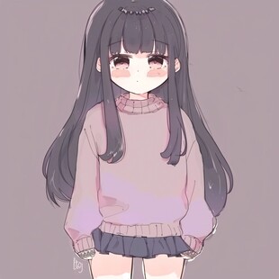 二次元女孩半身头像