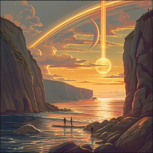黄昏场景插画