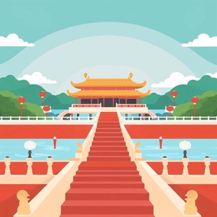 国潮祈年殿城市建筑