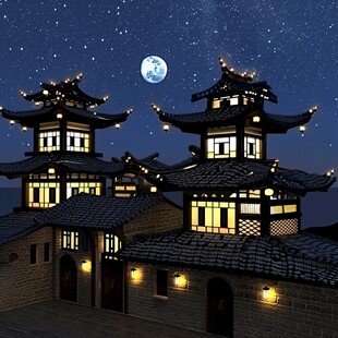 古建夜景效果