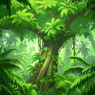 雨林插画