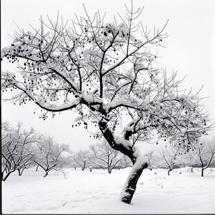 雪压枝头万籁寂