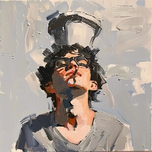 人脸色块拼接装饰画