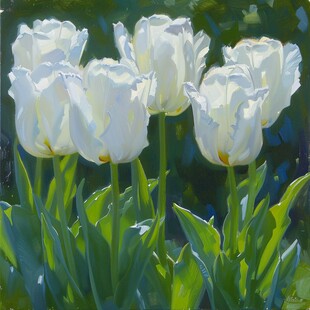 高清郁金香油画画芯