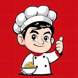 卡通小厨师点赞头像