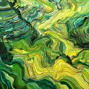 梯田艺术画