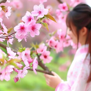 五彩阳光桃花女子