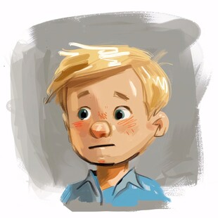 小男孩插画