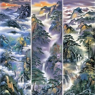 移门中堂画群山禅境