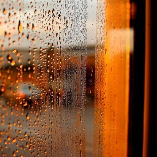 雨水窗户风景