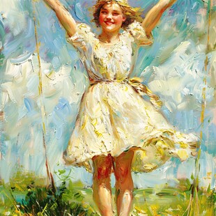 广场舞油画