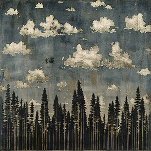 高空府视森林抽像画