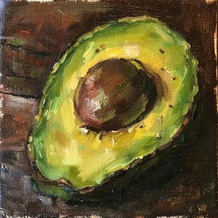 写实牛油果水彩画