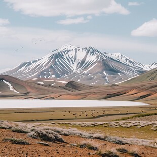 雪山草地荒漠