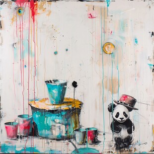 熊猫油画