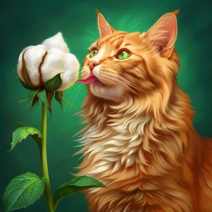 写实猫毛茸茸宠物插画