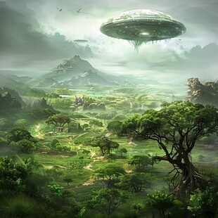 飞碟科幻电影背景